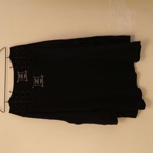2 Black V neck long sleeve cotton tee